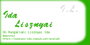 ida lisznyai business card